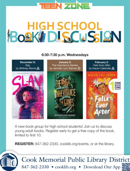 Image for event: Teen Zone High School: Book Discussion 